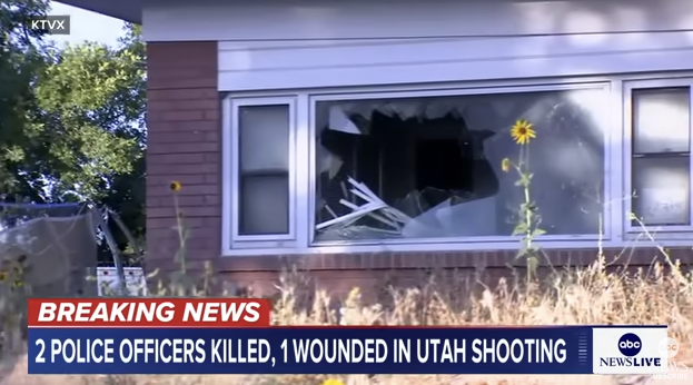 Home of domestic dispute broken window
